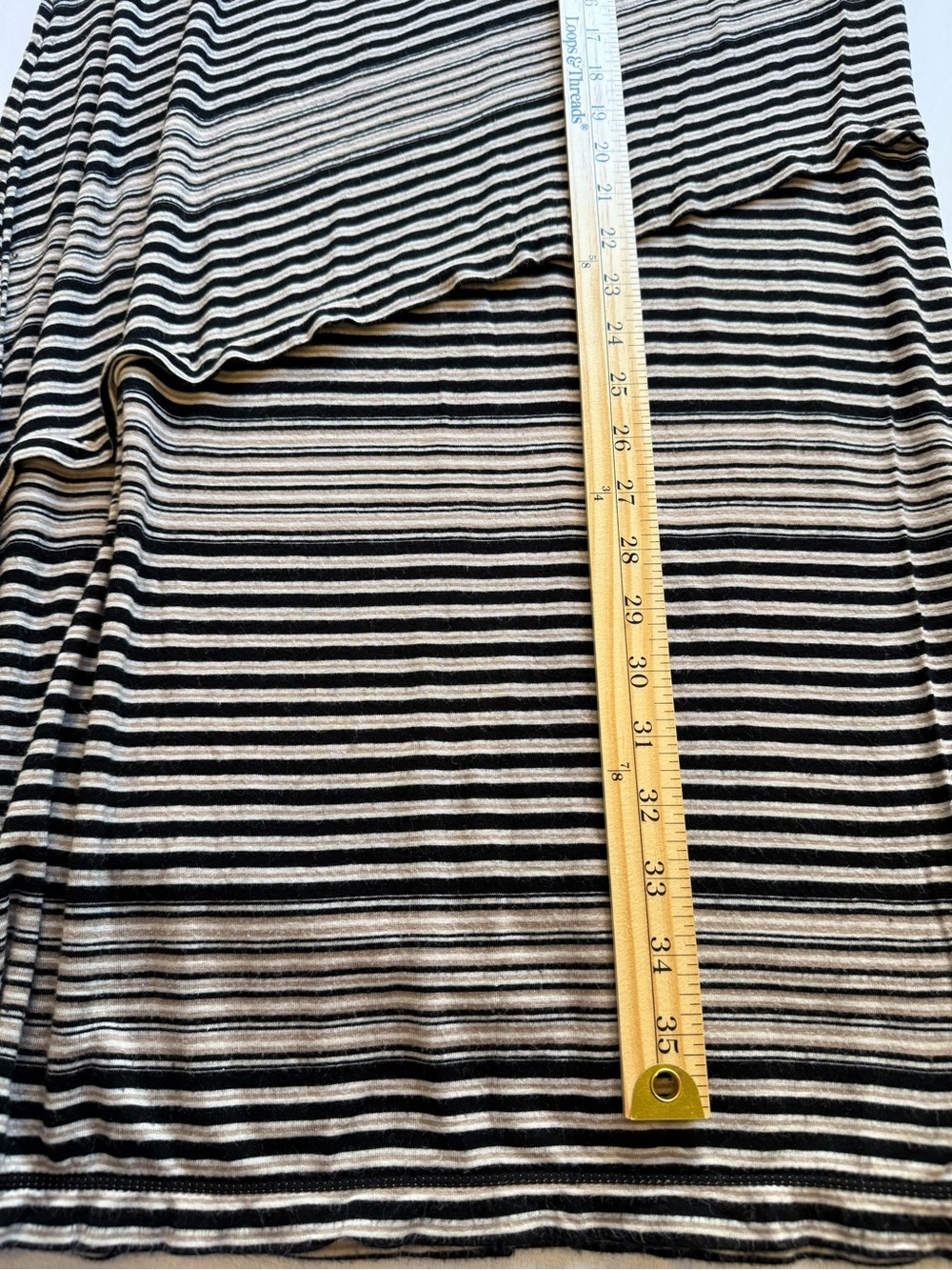 Max Studio Striped Maxi Skirt - Diagonal Patchwork Jersey Knit Long Skirt - Picture 3 of 3